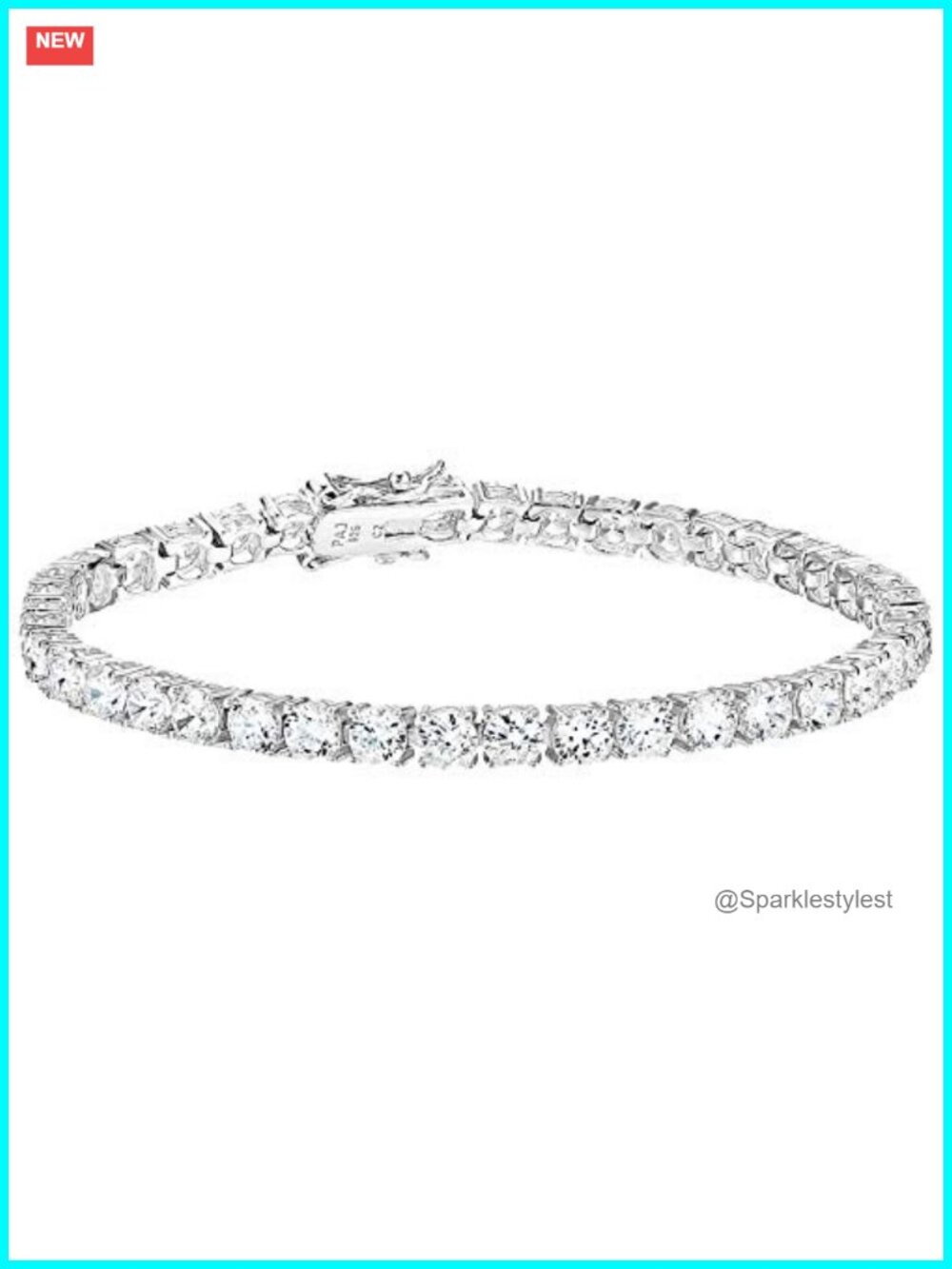 Plated Sterling Silver Round Cut Cubic Zirconia Tennis Bracelet